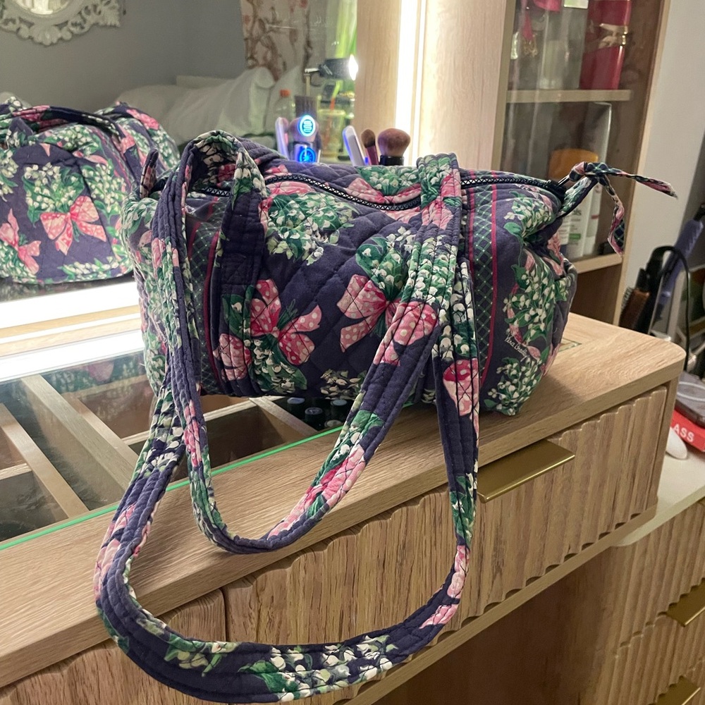 Coquette floral bow Vera Bradley mini duffle bag